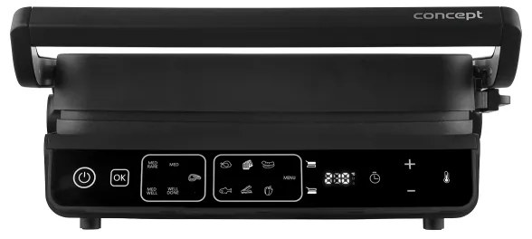 Concept ge3600 - Grill a contatto con sonda temperatura GLASS 2000W/230V nero