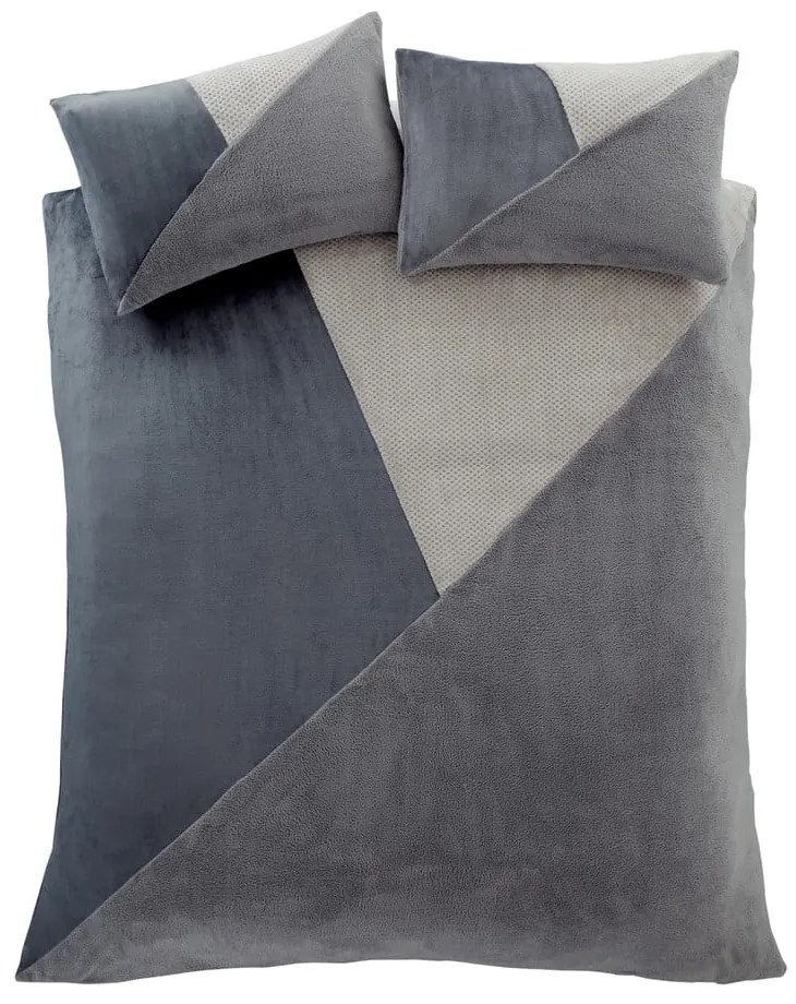 Biancheria da letto singola grigia in micropile 135x200 cm Cosy - Catherine Lansfield