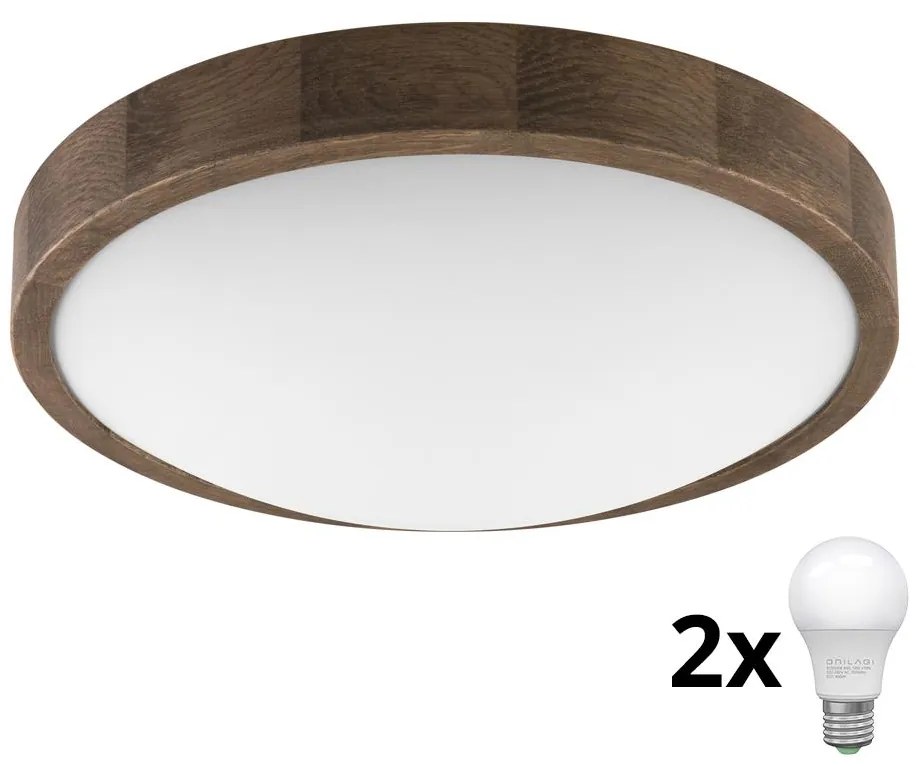 Brilagi - Lampada LED da soffitto CARVALHO SLIM 2xE27/60W/230V noce 37 cm