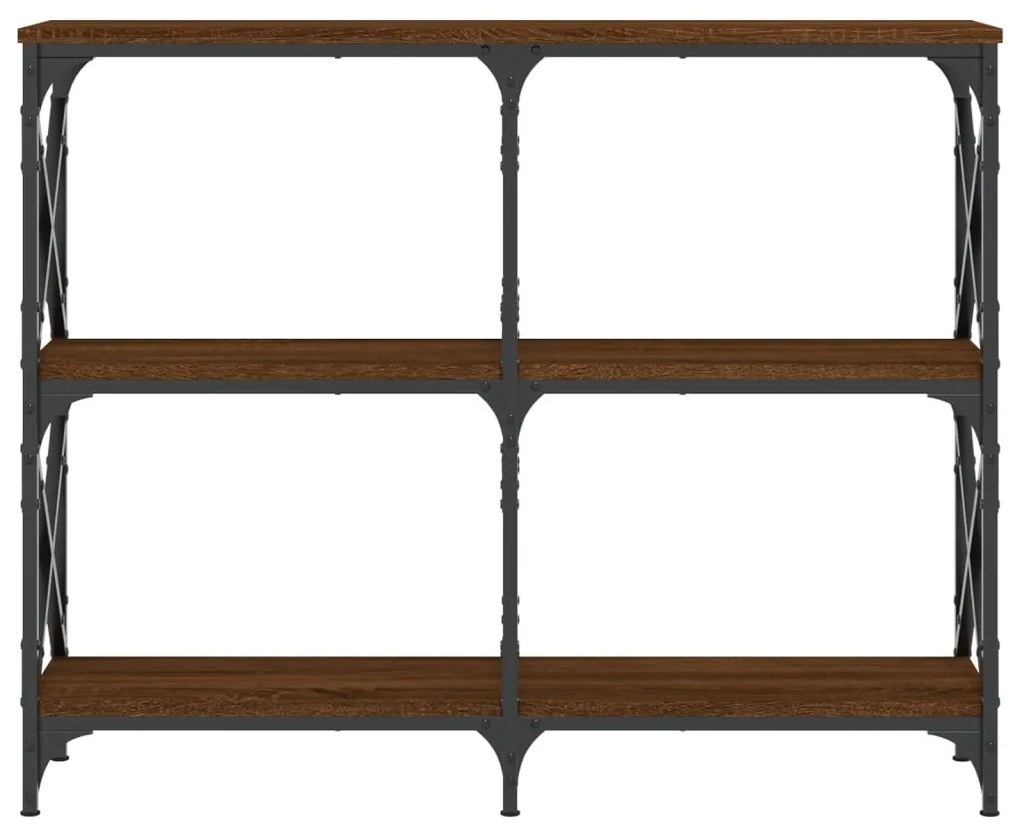 Tavolino consolle rovere marrone 100x28x80,5 legno multistrato