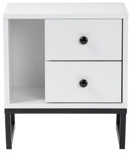 Comodino GLIMMER 50x45,2 cm bianco/nero