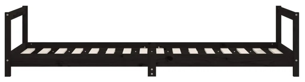 Giroletto per bambini nero 90x200 cm in legno massello di pino