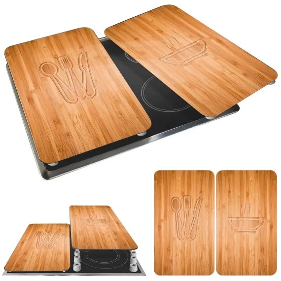 WENKO 2521497100 - Copertura per piano cottura 52x30 cm multicolore/grigio/trasparente