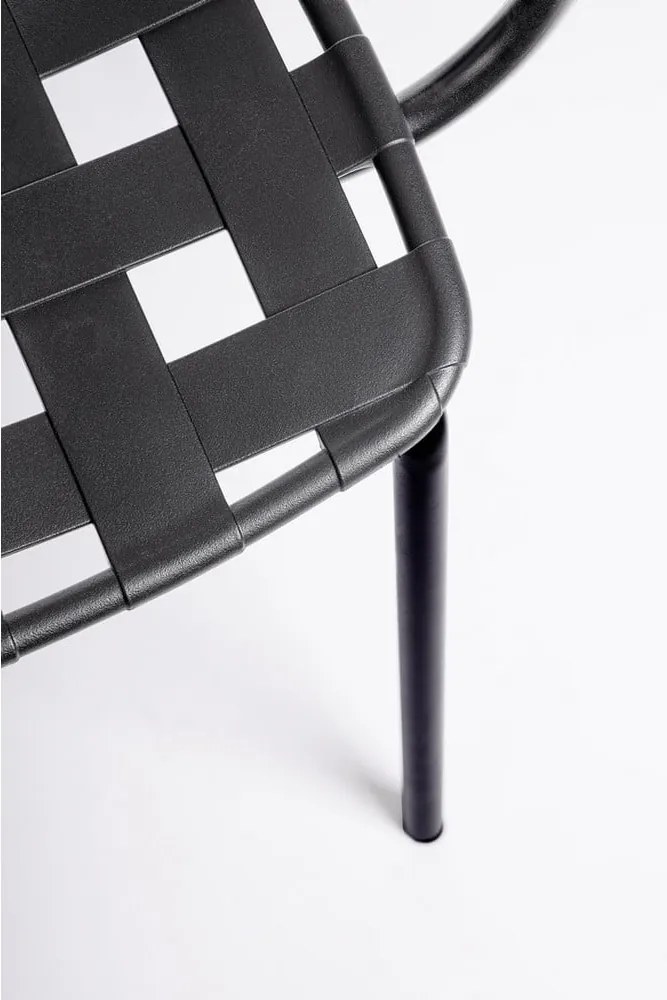 Sedie da esterno in set nere in metallo 4 pz Clover – Bizzotto