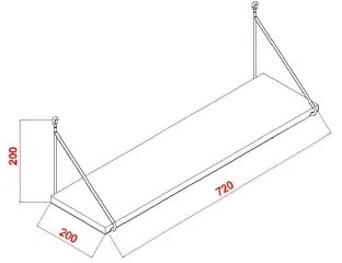Scaffale a muro ARMONI 20x72 cm bianco