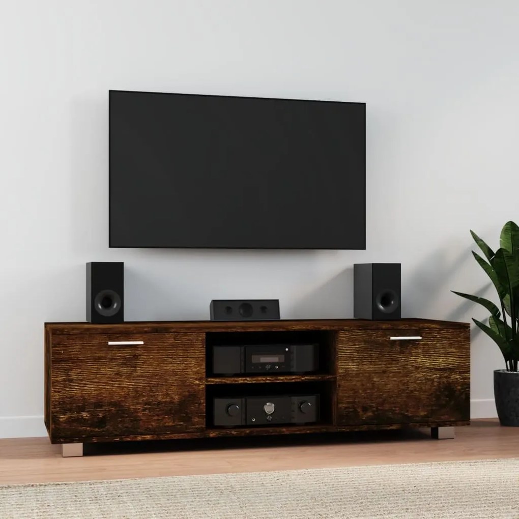Mobile Tv Rovere Fumo 140x40,5x35 Cm İn Legno Multistrato /