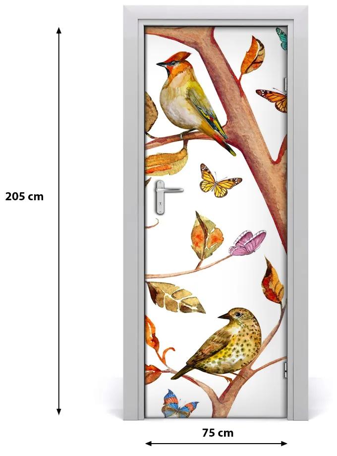 Adesivo per porta Foglie di farfalle 75x205 cm