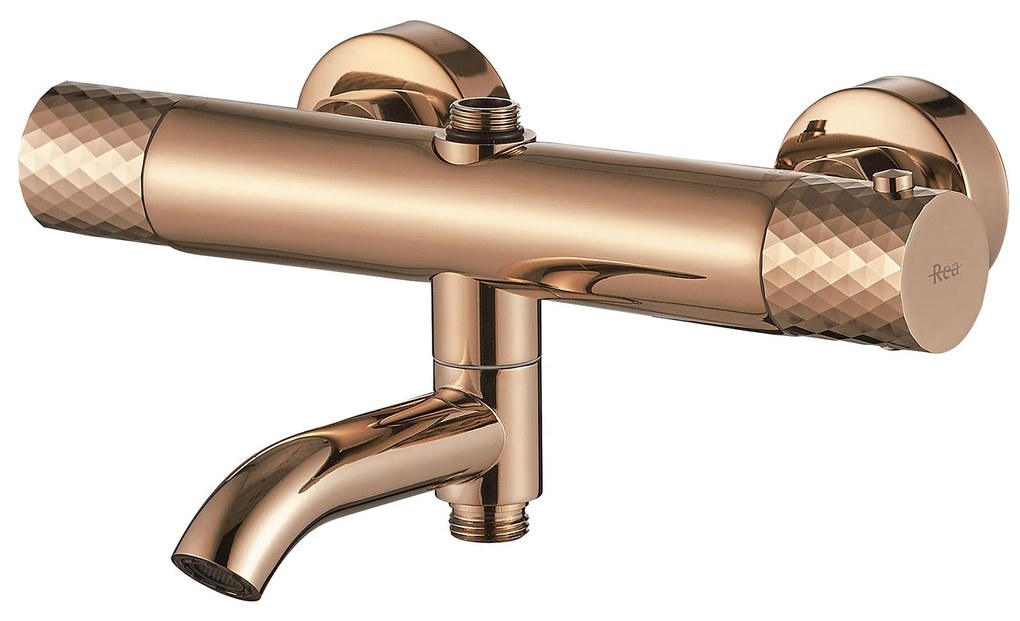 Set Doccia da incasso con Termostatato Lungo Diamond Copper