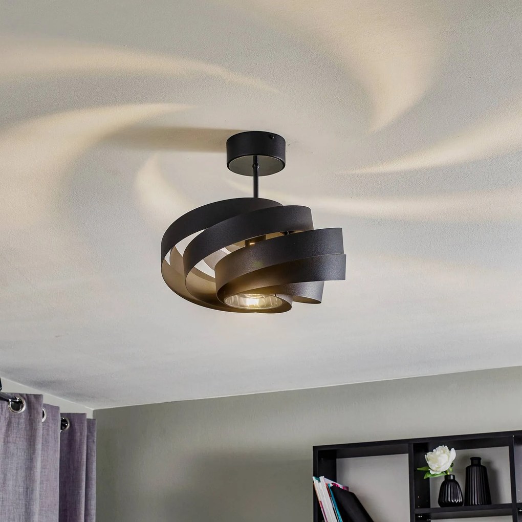 Plafoniera soffitto Vento Domiluce, dimmerabile, Nero, Soggiorno / Sala da pranzo, Metallo, Moderno, Plafoniera
