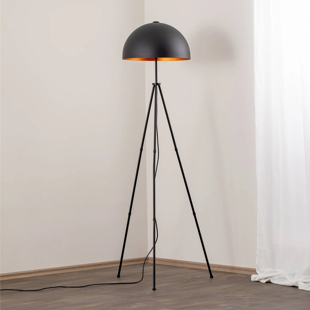 Opviq Lampada da terra Can-NT-113-1, nero metallo treppiede, altezza 170 cm