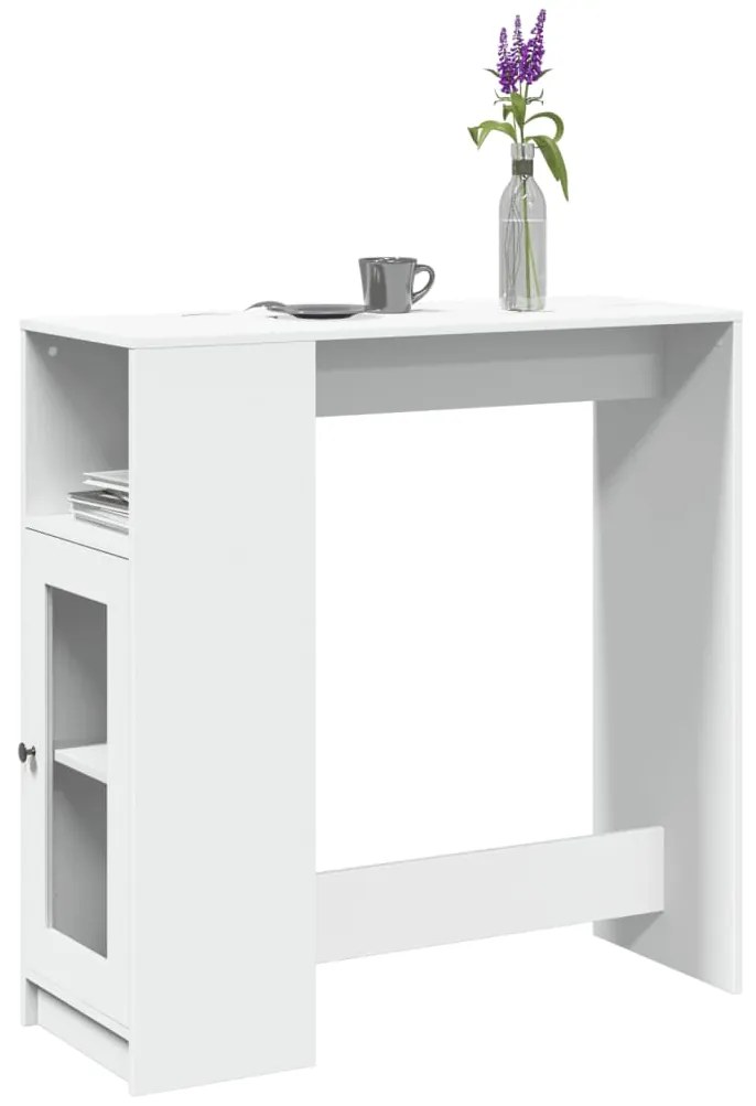Tavolo Bar Con Rastrelliera Bianco 101x40x103,5 Cm Multistrato /