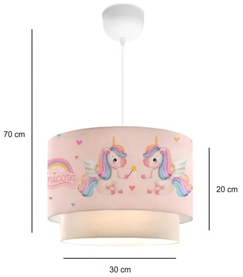 Lampadario per bambini CANDY 1xE27/40W/230V rosa