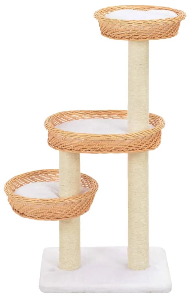 Albero per gatti con tiragraffi in legno di salice naturale