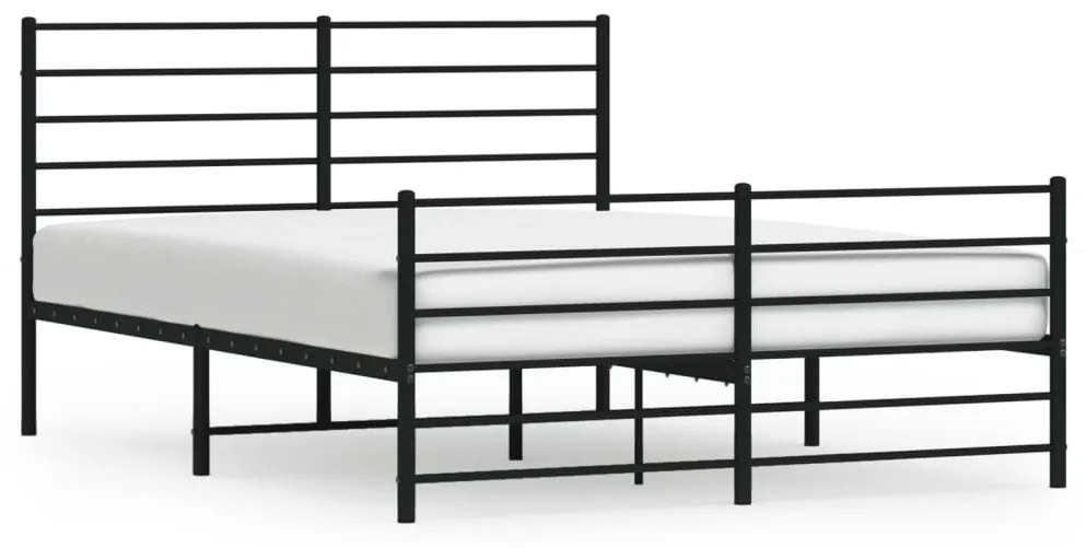 Giroletto con testiera e pediera metallo nero 150x200 cm