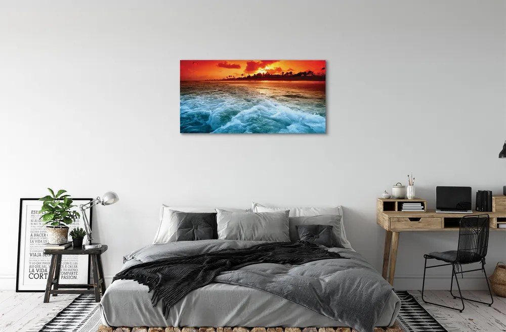 Quadro su tela Alberi ovest di mare 100x50 cm