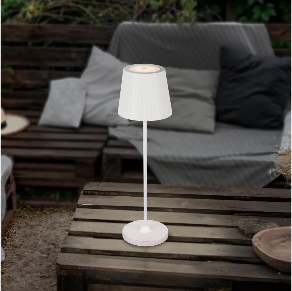 Eglo 75793 - Lampada da tavolo LED dimmerabile per esterni CABOZO LED/3,8W/5V 2000 mAh IP44 bianca