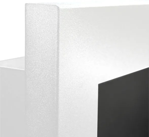 Camino a bioetanolo da parete o incasso Livorno Bianco L 90 x P 12 x H 40 con vetro