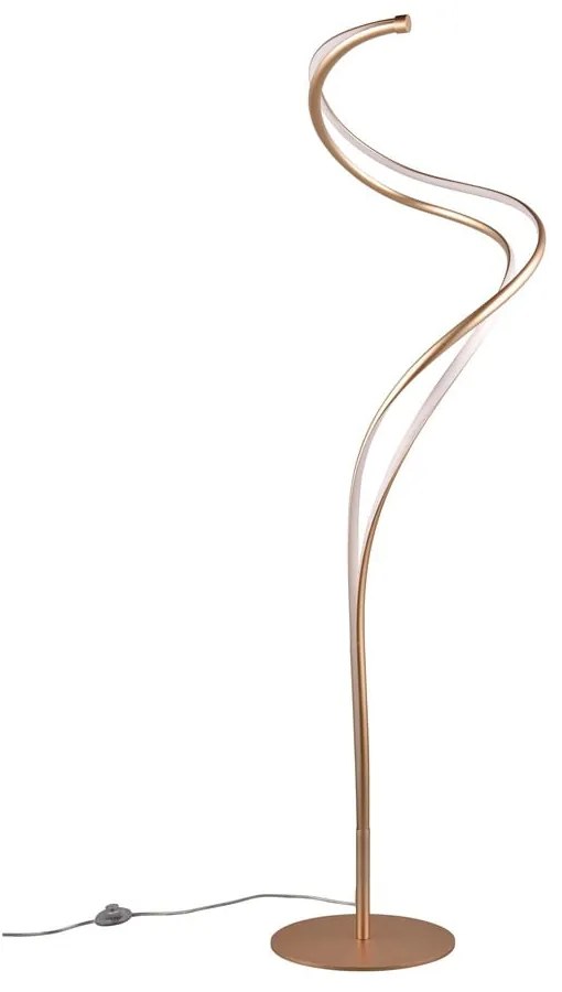 Lampada da terra a LED con paralume in metallo color oro (altezza 160 cm) Nala - Trio Select