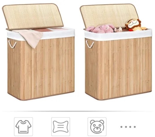 Cesto porta biancheria GUS marrone