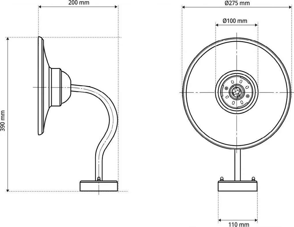 Applique Bianca E27 IP54 per Esterni - Serie AURA