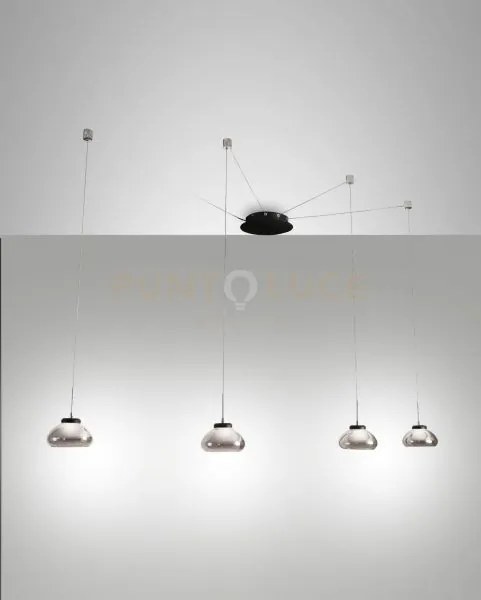 Arabella sospensione fume' 4 luci spostabile a led 3000k - 32w - 30...
