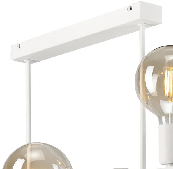 Lampadario a sospensione con supporto rigido ASTRID 6xE27/60W/230V bianco