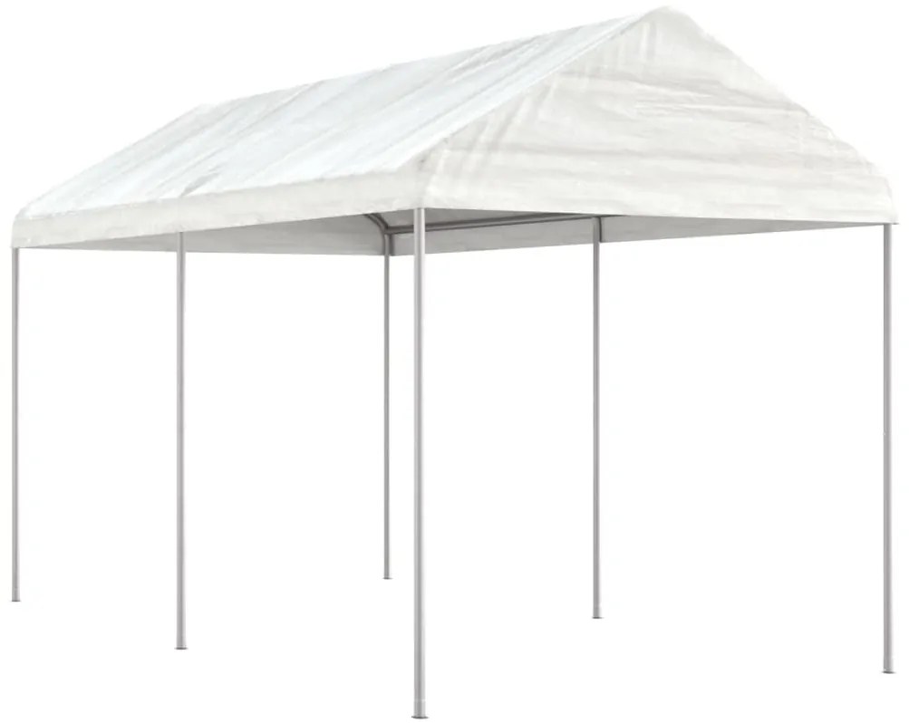 Gazebo con Tetto Bianco 4,46x2,28x2,69 m in Polietilene