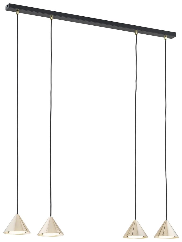 Sospensione Minimal Skadi 4 Luci In Acciaio Oro