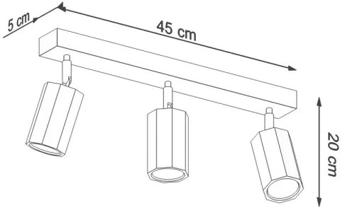 Sollux SL.1030 - Faretto ZEKE 3xGU10/40W/230V quercia