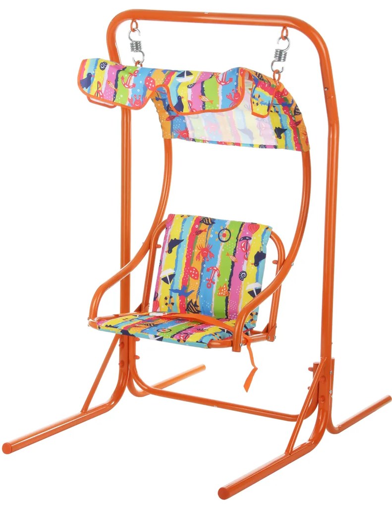 Dondolo bambini arancione decori mare