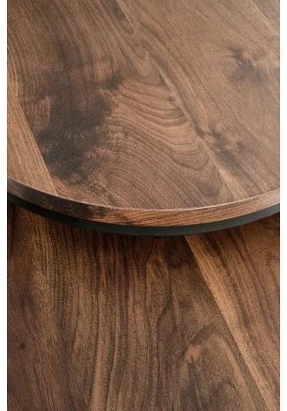 SET 2x Tavolino OREO Ø 43/53 cm nero/noce