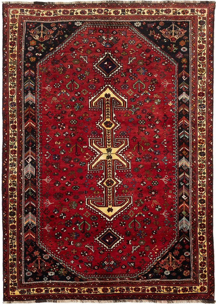 Shiraz Tappeto persiano 250 x 180 Rosso (Iran) Annodato A Mano