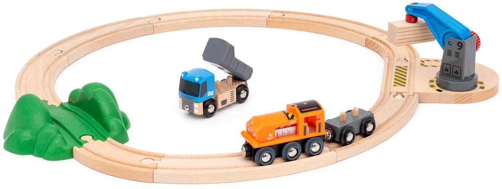 Brio - Set di mezzi da carico con gru