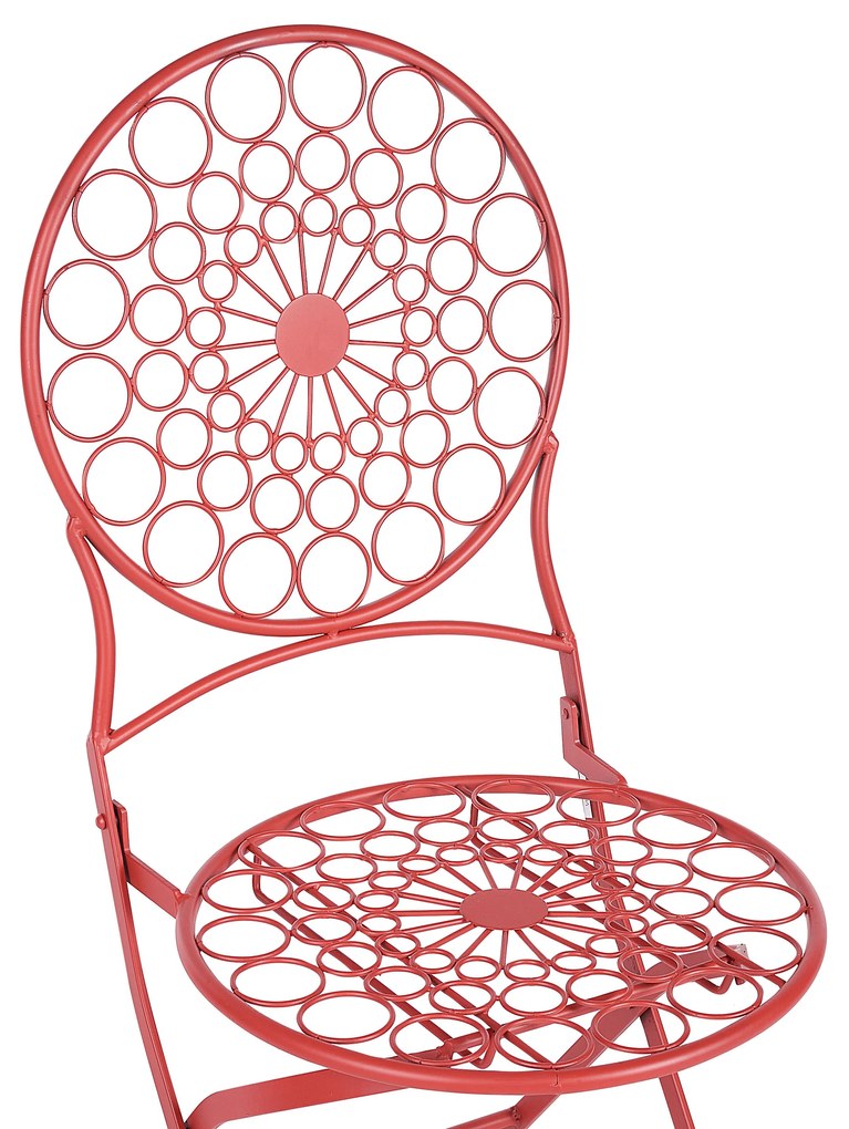 Set da balcone metallo rosso SCARIO Beliani