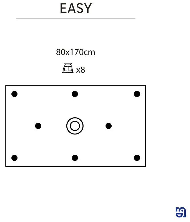 Piatto doccia SENSEA in resina EASY L 80 x L 170 x H 3.3 cm bianco lucido