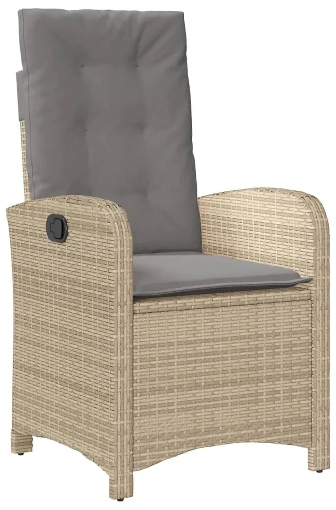 Set pranzo da giardino 9 pz con cuscini beige misto polyrattan