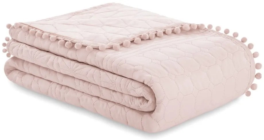 Copriletto rosa chiaro 170x210 cm Meadore – Restilo