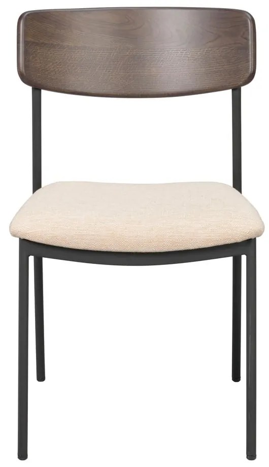 Sedie da pranzo color crema e marrone scuro in un set di 2 pezzi Maymont - Rowico