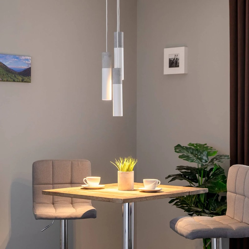 Euluna Isabeau lampada a sospensione 3 luci bianco/grigio