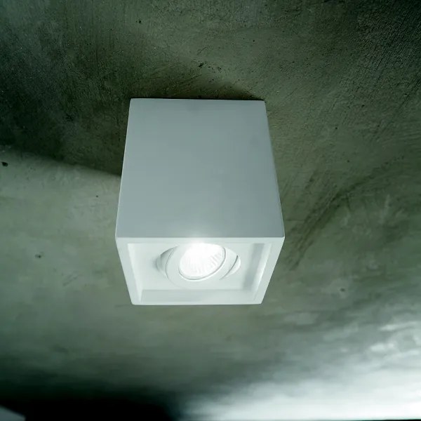 Faretto da soffitto quadrata in gesso verniciato Bianco SIRTA 13x16 cm