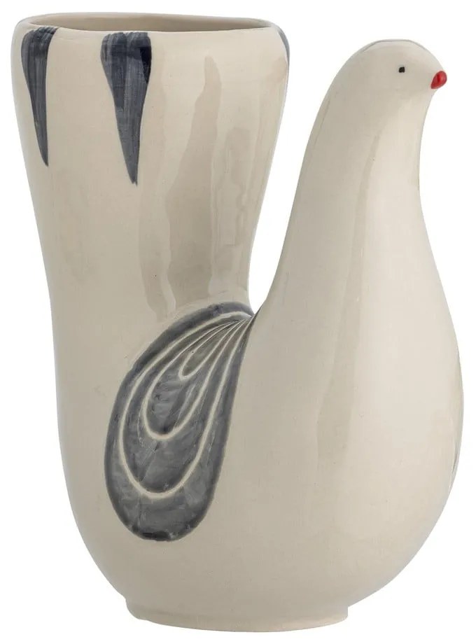 Vaso in gres dipinto a mano color crema (altezza 19 cm) Trudy - Bloomingville