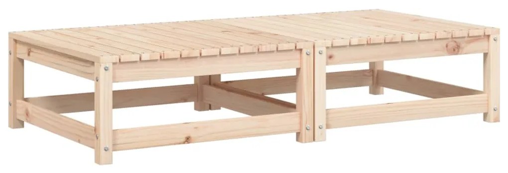 Poggiapiedi da giardino con cuscini 2 pz legno massello di pino