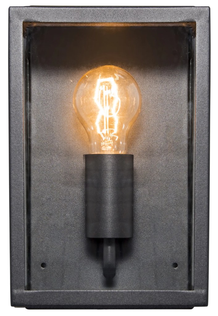 Lampada da parete per esterni industriale nera con vetro 25,5 cm IP44 - Rotterdam