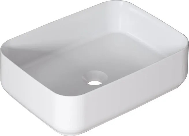 Lavabo da appoggio Kyoto rettangolare in ceramica L 50 x H 12 x P 36 cm bianco