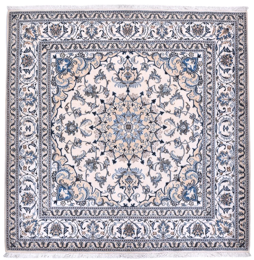 Nain Tappeto 200x200 Beige (Iran) Annodato A Mano