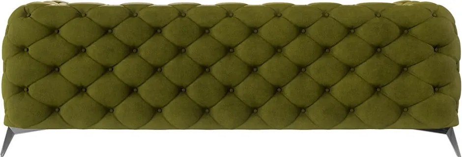 Divano verde con rivestimento in velluto 225 cm Chelsea – Ropez