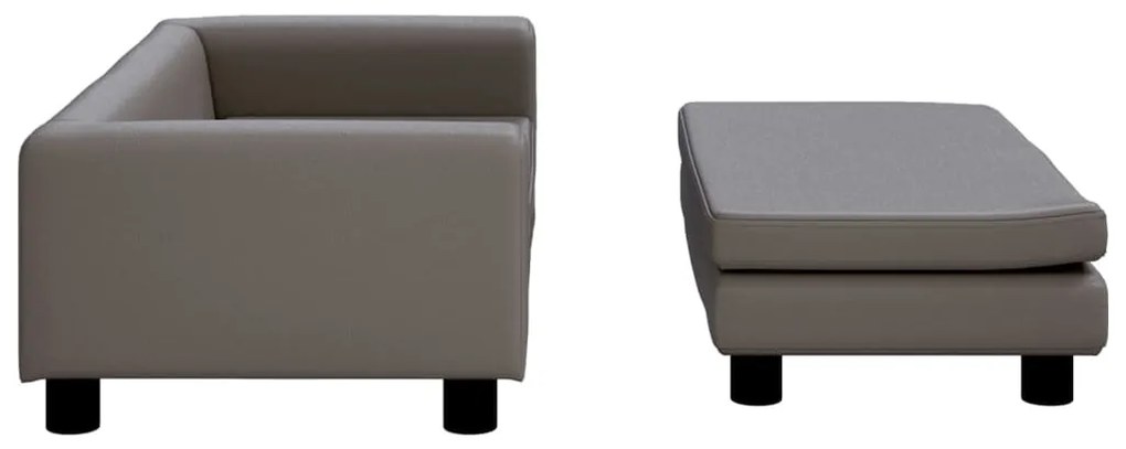 Lettino per cani con estensione grigio 100x50x30 cm similpelle