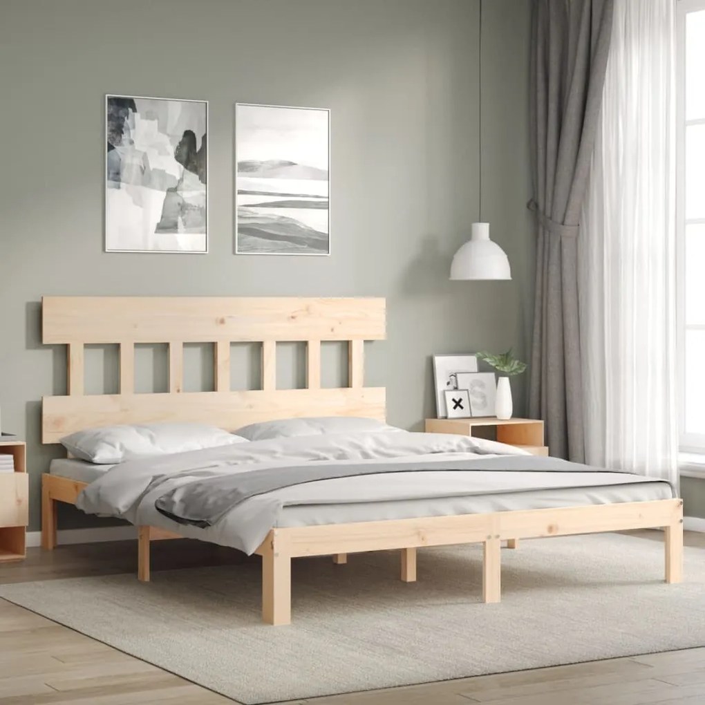 Giroletto Senza Materasso 160x200 Cm İn Legno Massello Di Pino /
