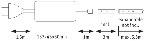 Paulmann 70665 - LED/18W IP44 Striscia da bagno dimmerabile MAXLED 3 m 6500K 230V