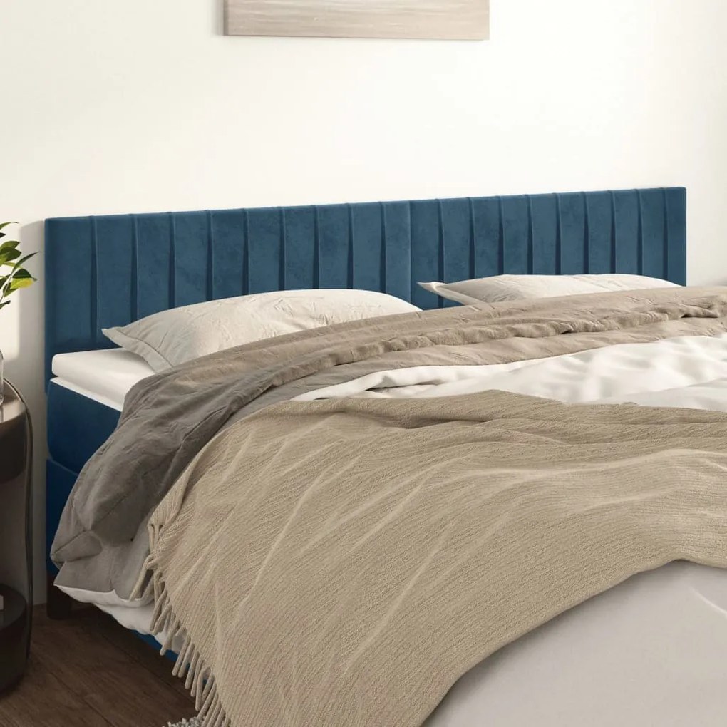 Testiere 2 Pz Blu Scuro 100x5x78/88 Cm İn Velluto /